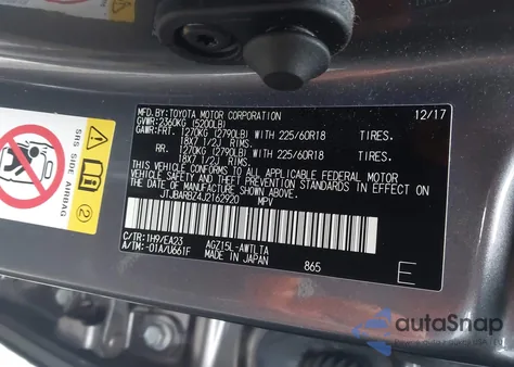 2018 Lexus Nx 300 from USA, damaged, VIN JTJBARBZ4J2162920